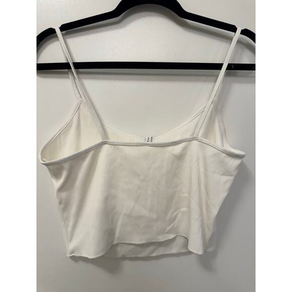 Solid & Striped NWT White Ribbed Cropped Camisole Tank Top Size Large - Picture 3 of 5